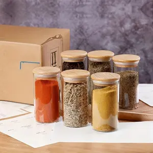 6/12pcs Glass Food Storage Containers, Sealed Jar Set, Kitchen Spice Container, Transparent Glass Jars for Candy Cookies Grains Coffee Beans Flour, Coffee Storage Canisters, Airtight Glass Containers