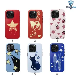 [ShieldVibe 14] Dragonflys Whimsicals Cutes Y2K Tough Case for iPhone 17 16 15 14 13 12 11 Pro Max Plus SE Elegants Grunges Aesthetics Dual Layer Shockproof Protective Cover