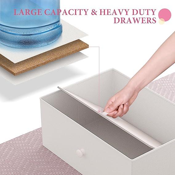 Raybee Furniture Elegant Fabric Dresser with 12 Drawers, Sturdy Metal Frame and Wooden Top for Bedroom Closet Living Room Entryway Hallway present  cabinets