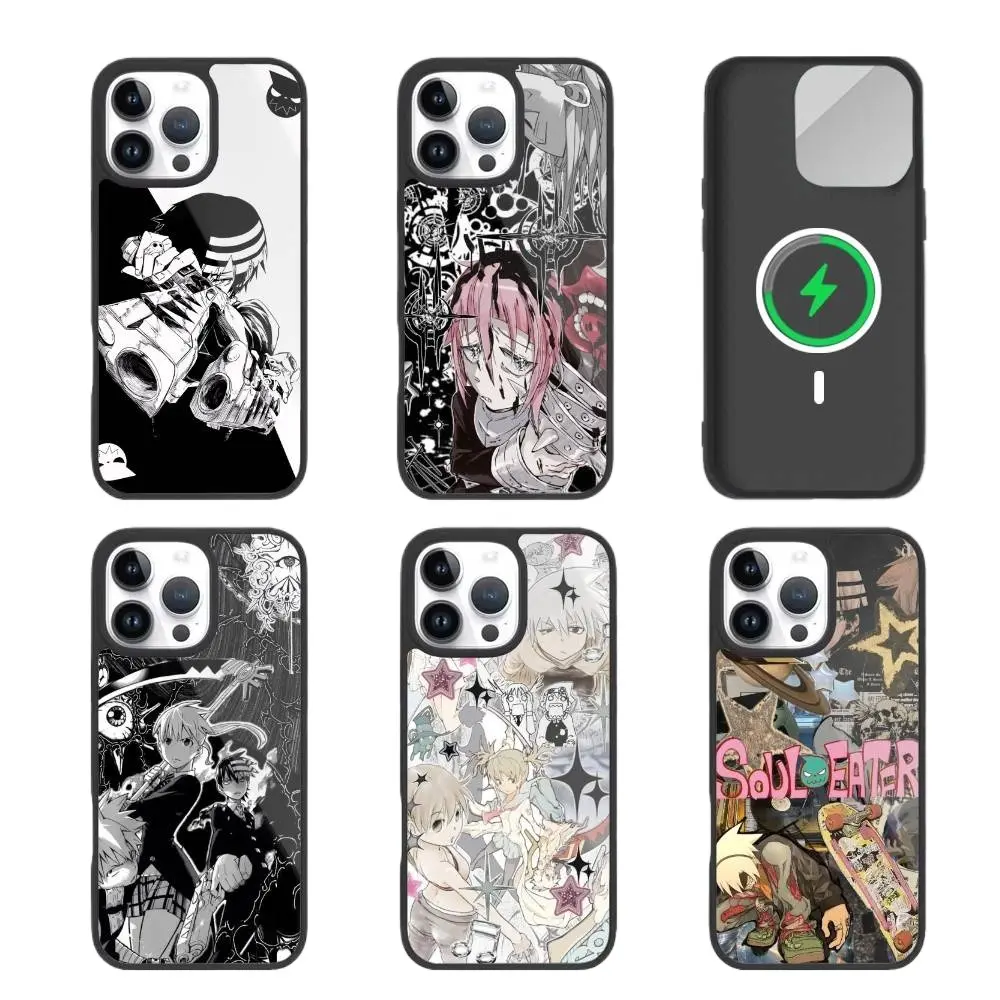 Anime Soul E-Eater Magsafe Phone Cases For iPhone 17 Promax Pro Air 16 Plus 15 14 13 12 Magnetic Wireless Charging Shockproof Protective Cover Gift For Birthday Christmas Halloween
