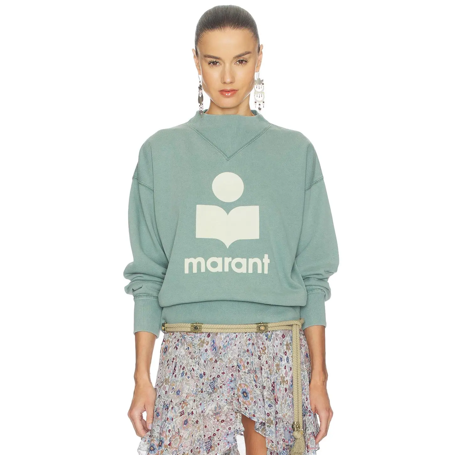 Isabel Marant Etoile Moby Sweatshirt in Sage & Ecru Isabel Marant Etoile Moby Sweatshirt in Sage & Ecru