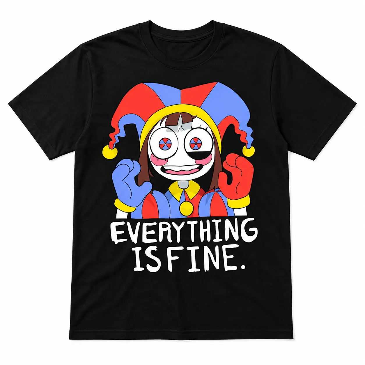 Pomni Digital Circus Graphic T-Shirts for Kids, Breathable 100% Cotton Short Sleeve Tee with Unisex Fit, Cute Cartoon Fan Shirt, Birthday Gift Ideas, Casual