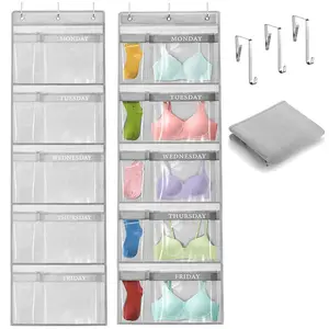 Weekly Kids Clothes Organizer Day of Week School Clothing Storage Monday to Friday Hanging Closet Organizer