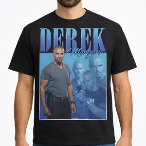 Vintage Derek Morgan Shirt Criminal Minds Tee Retro TV Show Graphic T-Shirt Fan Gift