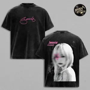 JENNIE B.LINK Fan Vintage Washed Oversized T-Shirt, K-pop Music Graphic Tee, Retro Streetwear Shirt for B.LINK Fans