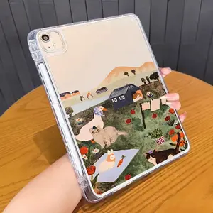 Animal Habitat Pattern Ultra-Slim TPU iPad Case, Anti-Scratch Cover with Built-in Pencil Holder, Lightweight Protective Shell Compatible with iPad 11" 2025, Pro 11/10 Gen, 10.9" (2020-2022), Air 3-7, 10.2", 9.7" (2017-2018), Pro 11"/13" 2024 & Air 11"