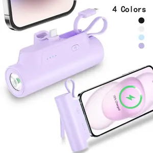 5000mAh Mini Ultra Compact Portable Phone Charger Battery Power Bank, 22.5W PD Fast Charging, Adjustable Stand for iPhone Android Fast Charging Solutions Accessories Smartphone