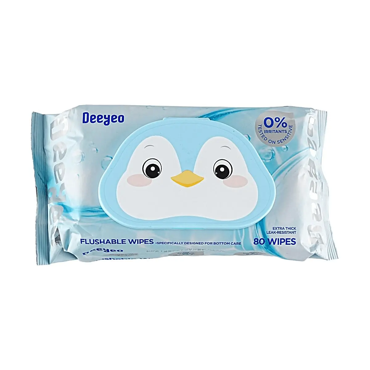 Deeyeo Flushable Wet Wipes for Toilet - 80 Count, 0% Irritant, Thick & Leak-Proof, Sensitive Skin Friendly, Biodegradable Toilet Paper Alternative
