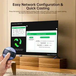 BiazE 4K Screen Projector 5G+2.4 Dual-Band Transmission Protocol, Audio/Video Mirroring, Landscape/Portrait Switching, Wireless WiFi, Supports Connection of Mobile Phones, Computers, TVs, Monitors, and Projectors