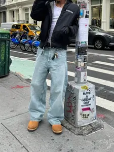 Men's Straight Leg Jeans, Loose Casual Comfy Denim Pants for Daily Wear, Fashion Men's Bottoms for All Seasons