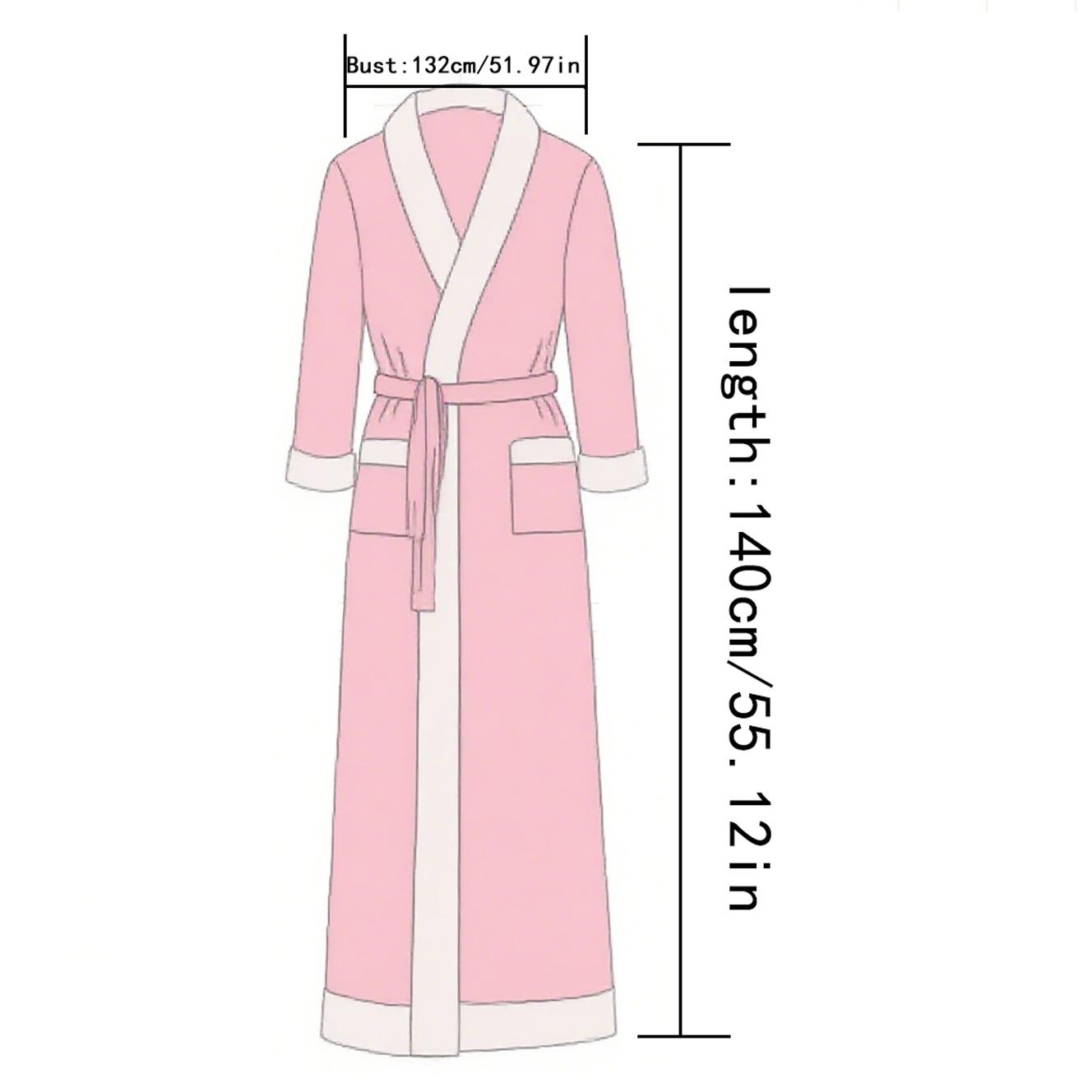 Msrlassn Cozy Soft Flannel Bathrobe Lined Color Block Hooded Robe for Women Thickened Long Sleeve Pyjamas Cute Print Home Sleepwear ,One Size Fit Most, February Stock Up