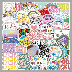 Good Luck Stickers 50Pcs Positive Inspirating Decals for Kids/Students as Rewards/Encourage/Reminder,Vibrant Vinyl Kindle Stickers for Teens Adults