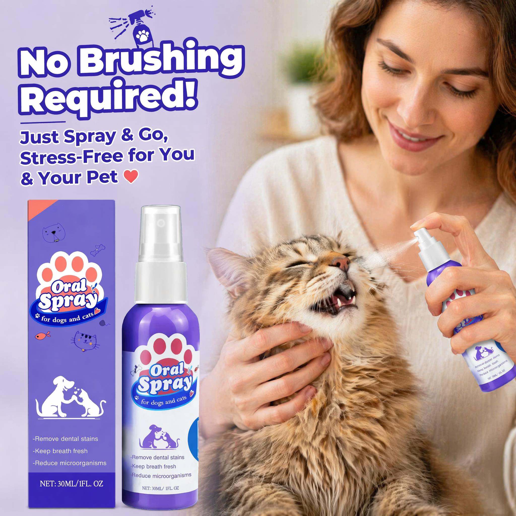 Dog Dental Care Spray, Vet-Trusted Breath Freshener & Teeth Cleaning Spray, Pet Oral Spray, Teeth Cleaning Spray for Dogs and Cats, Supports Gums Oral Health, Dental Spray with Probiotics, Fresh Breath,up, No Brushing Dog Dental Care Spray, Vet-Trusted Breath Freshener & Teeth Cleaning Spray, Pet Oral Spray, Teeth Cleaning Spray for Dogs and Cats, Supports Gums Oral Health, Dental Spray with Probiotics, Fresh Breath,up, No Brushing