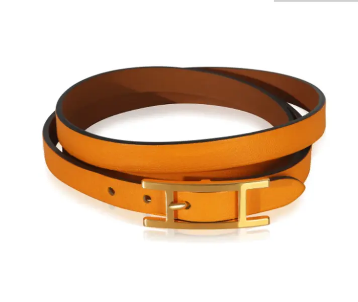 Pre-owned Hermès Gold Plated Behapi Triple Tour Bracelet