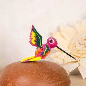 Hand Painted Hummingbird Wooden Figurine