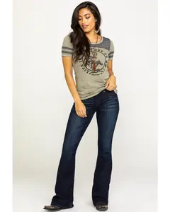 Rebel Mid Rise Bootcut Stretch Denim Jeans