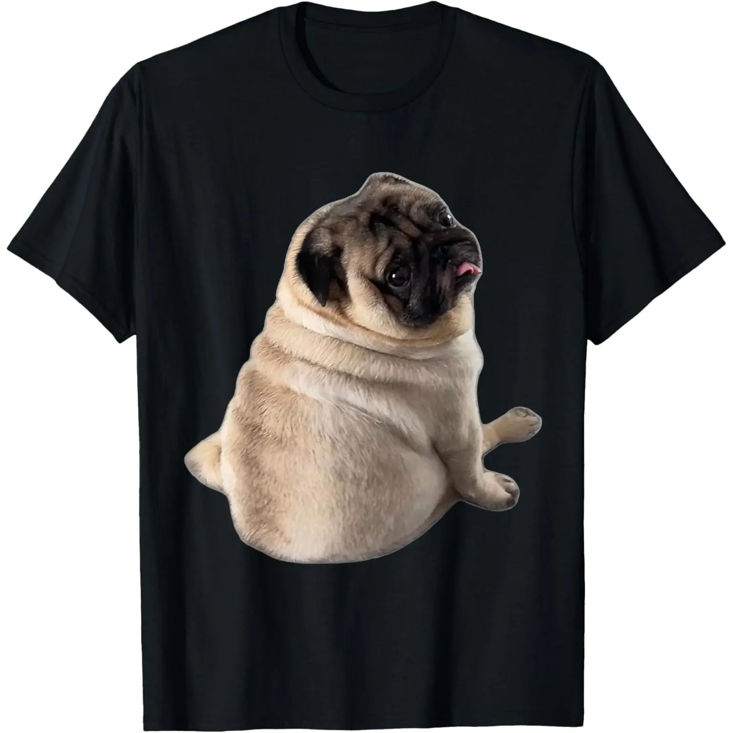 Men's Casual Short-Sleeve T-Shirt, Funny Pug Meme Graphic Top, Silly Humor Men's Clothes, Tshirt, Shortsleeve, Cotton, Streetwear, Round Neck, Menswear, Simple