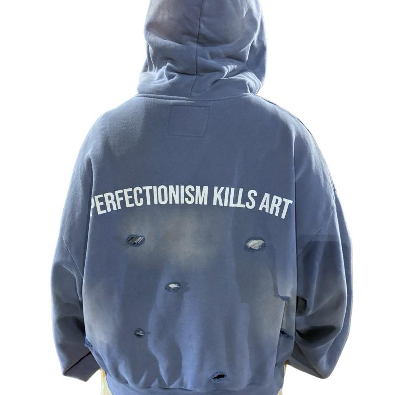 Powdered Blue Zip-Up Hoodie