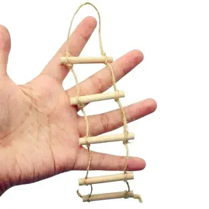 10Pcs Mini Wooden Hemp Rope Hanging Ladder Pet Gardening Miniature Scene Model Toys Doll House Accessories