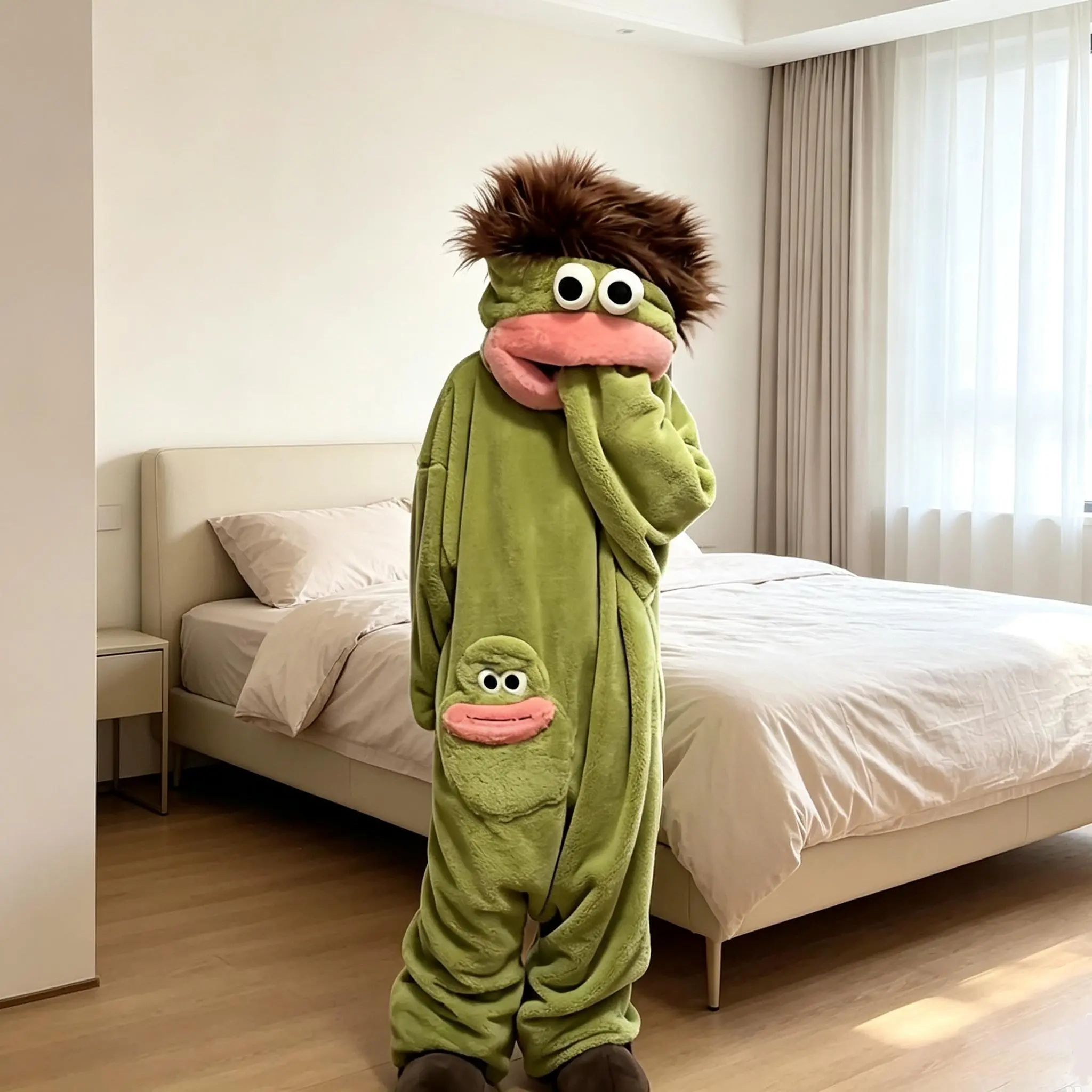 Unisex Funny Big Mouth Monster Adult Onesie Thick Fleece Couples Pajamas Novelty Loungewear Quirky Halloween Costume Cozy Winter Sleepwear Oversized Polyester Kigurumi Party Outfit Gag Gift 2026