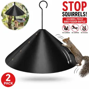2PCS Squirrel Proof Baffle 16" for Bird Feeder Pole Guard Stop Squirrels Outdoor