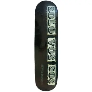 Money font across skateboard deck