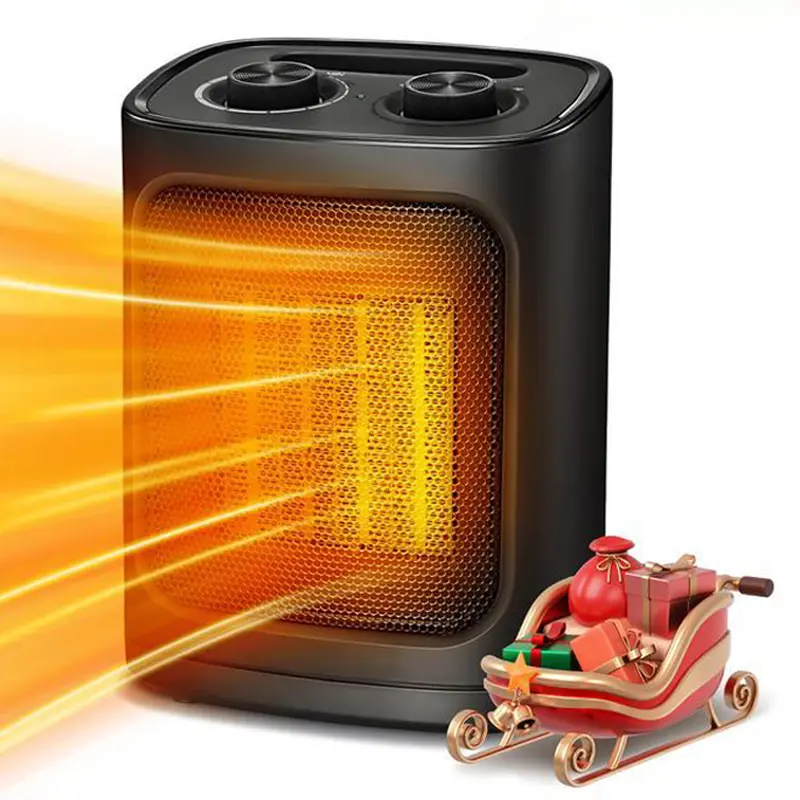 R.W.FLAME Indoor Small PTC Ceramic Heater - 1500W/950W, Adjustable Heating Temperature, Thermostat, 3 Modes, Overheat & Tip Protector, Silent, 9.65*7.09*6.5in, US Plug, Portable for Bedroom, Living Room