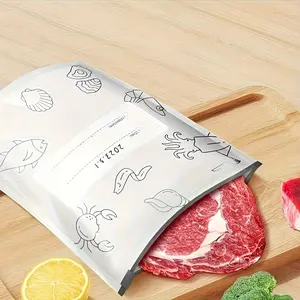 10/30pcs Aluminum Foil Sealed Food Storage Bags - Leakproof & Airtight Freshness Saver for Fridge/Freezer, Kitchen Meal Prep, Seafood/Meat Preservation, Preserving Containers | Writeable Date Label for Home Cooks, Busy Families & Campers