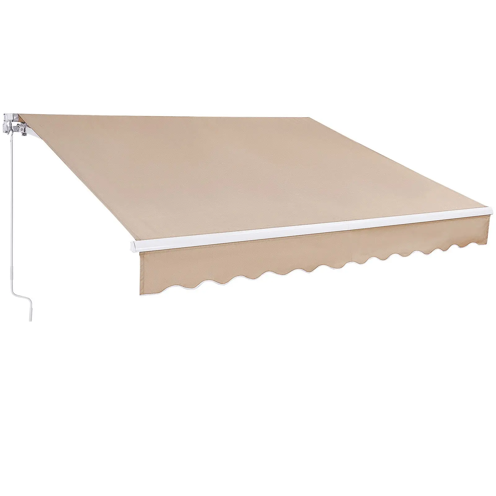 【toolupgrade】VEVOR Manual Retractable Patio Awning - 8x7 ft Heavy Duty Outdoor Patio Awnings, Sun Resistant Waterproof Polyester Sun Shade with Steel Pipe & Crank Handle for Backyard, Balcony (Retractable Canopy)