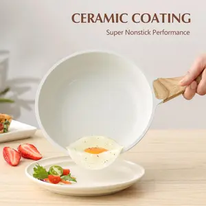 Non-stick ceramic frying pan 8/9.5/ 11inch egg frying pan, free from intentionally added PFAS/PTFE, non-toxic cookware, compatible with induction cookers, heat-resistant handle: household and kitchen supplies