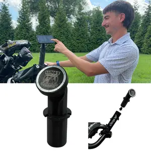 Luna's Phone Holder for Push cart Umbrella Ports, MagSafe Compatible Mount, 45lb Rated Magnet, Adjustable Neck, for iPhone 12 and Later, Golf Cart Compatible