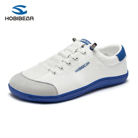 HOBIBEAR Barefoot 0 Drop Casual Footwear - Women's/Men's Wide Width Canvas Slip-On Athletic Workout Shoes, Outdoor Gym Walking Black Trainers,back to school,back to school haul