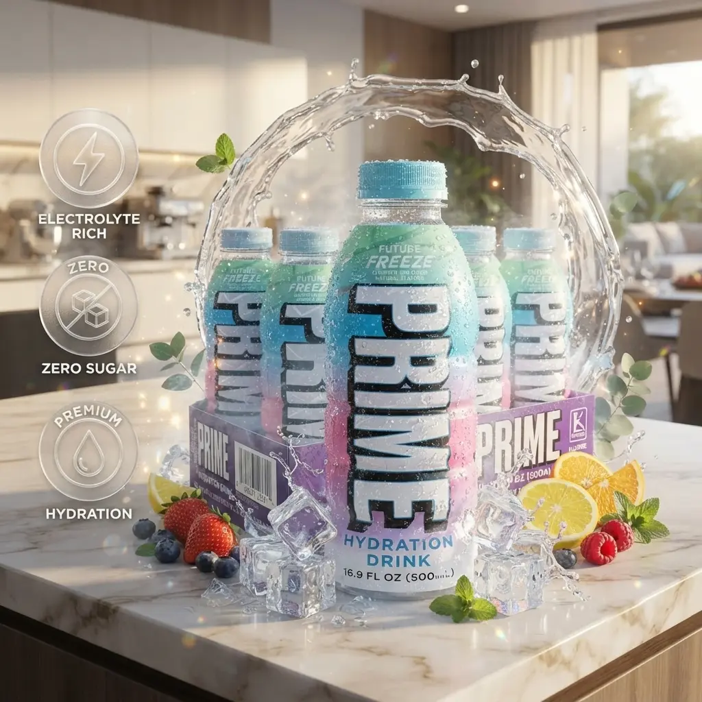 FUTURE FREEZE, Sports Drinks with Coconut Water, Electrolyte Enhanced to Replenish Fluids, Zero Added Sugar, B Vitamins, Antioxidants, Made with Natural Flavors, 16.9 Fl Oz 12 Pack