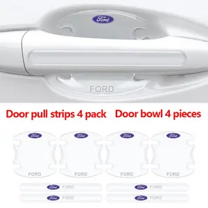 Ford Transparent Silicone Door Handle Bowl Protector, Rearview Mirror Crash Strip, Strong Adhesive, Anti-Scratch, Easy Installation, Car Protection Accessories