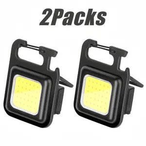 [2 Packs] Outdoor Portable Mini Keychain Light,COB Emergency Lamp, Multifunctional Pocket Light, 3 Gear Adjustable Keychain Light for Outdoor Camping Hiking,Portable Flashlight, High Lumen Flashlight