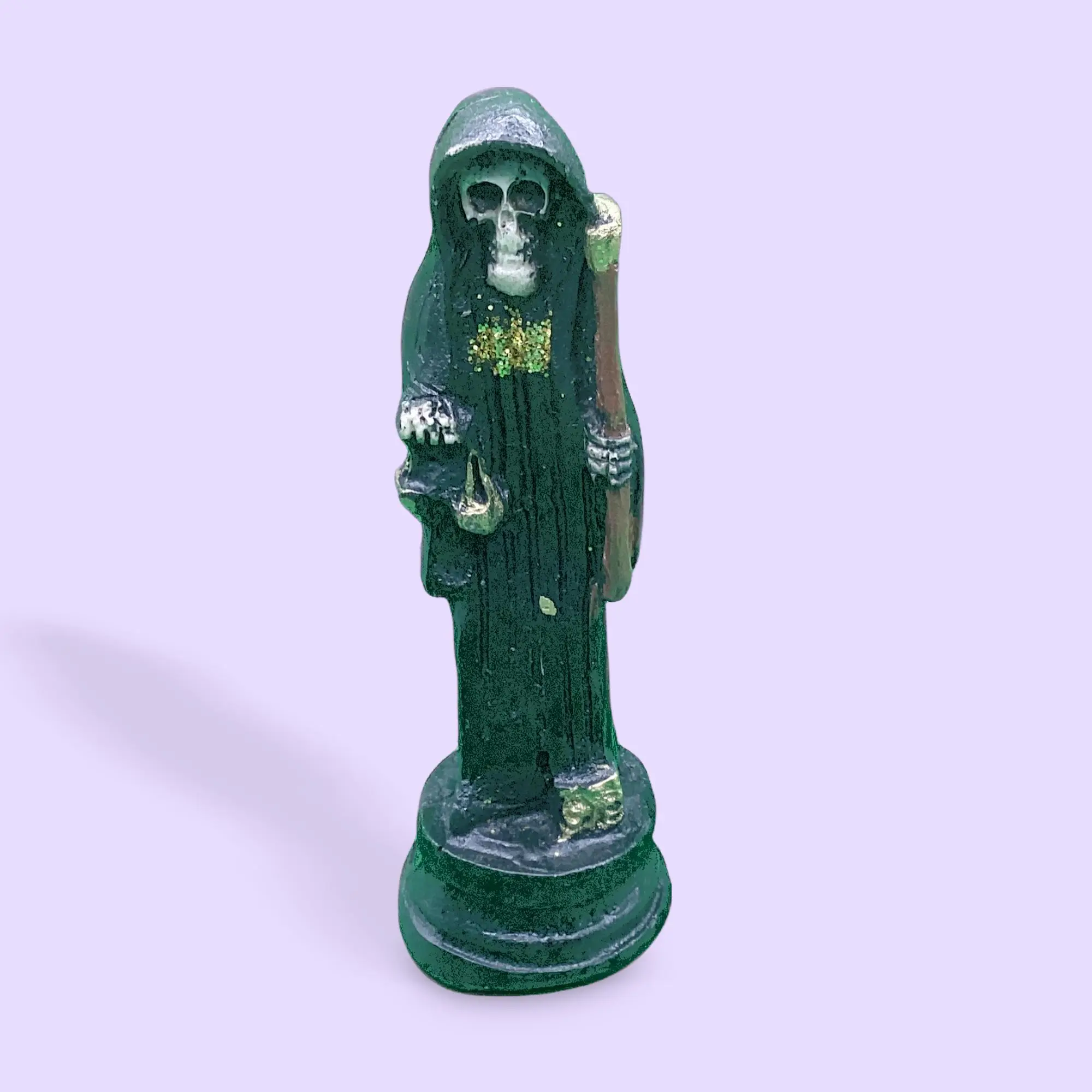 Santa Muerte Statue, 5.5in Black Charged Curada Home Decor Accessory, Home Supplies, Indoor Decor Ornaments for Protection