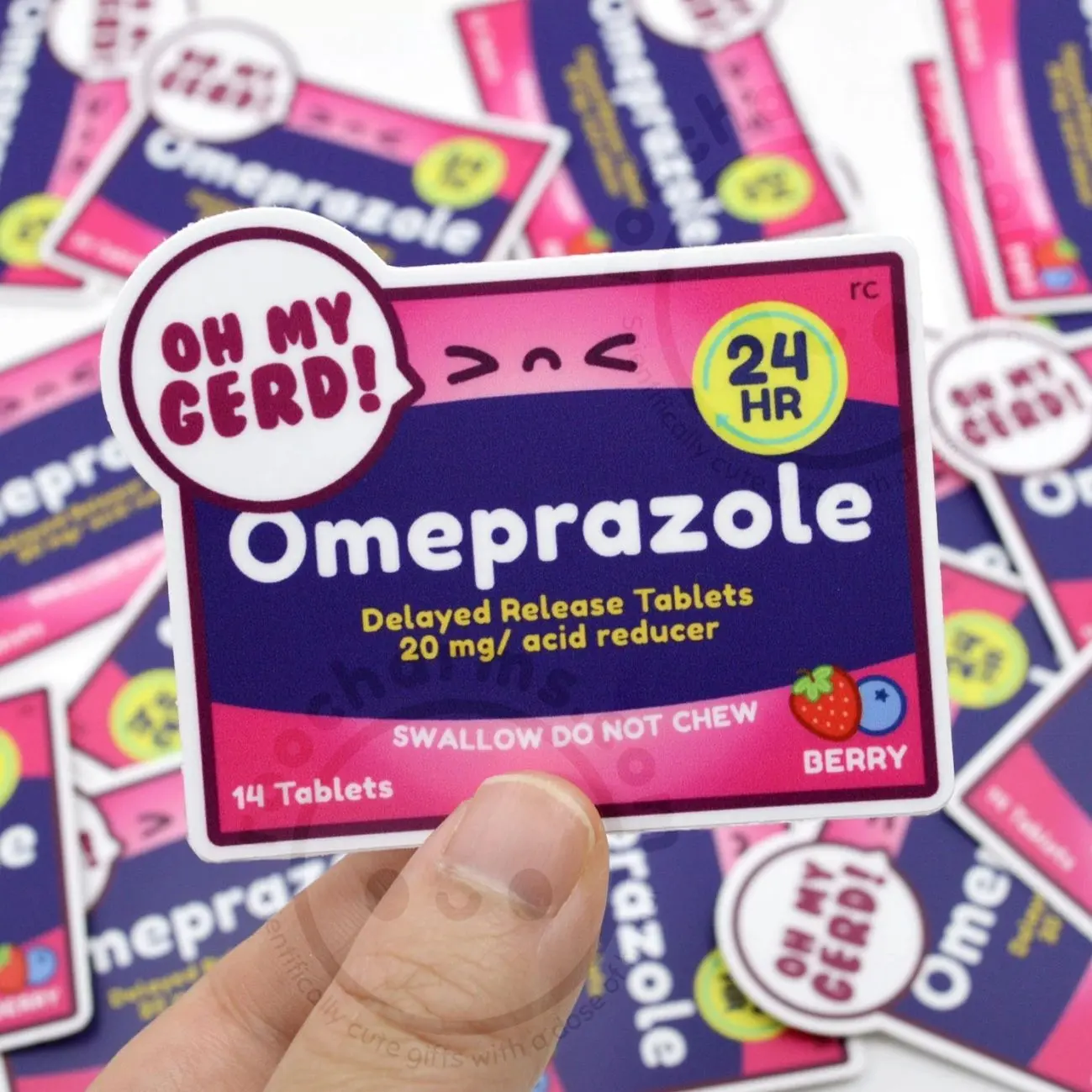 Oh My Gerd Omeprazole Vinyl Sticker, Funny GI Nurse Decal, Medical Humor Gift, Nursing Student, Pharmacy Tech, Doctor, Medical Student