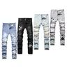 Men's 90s Classic Cotton Straight Leg Distressed Foldable Denim Jeans - 5-Pocket Carry, Zipper, Buttons, Embroidery, Durable Fabric, 4-Season Comfort, Men's Streetwear, Ideal for Retro Street, Halloween