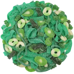 GREEN MIX SOUR GUMMIES 2 Lb Bags Tangy Candy Sugar Sweet