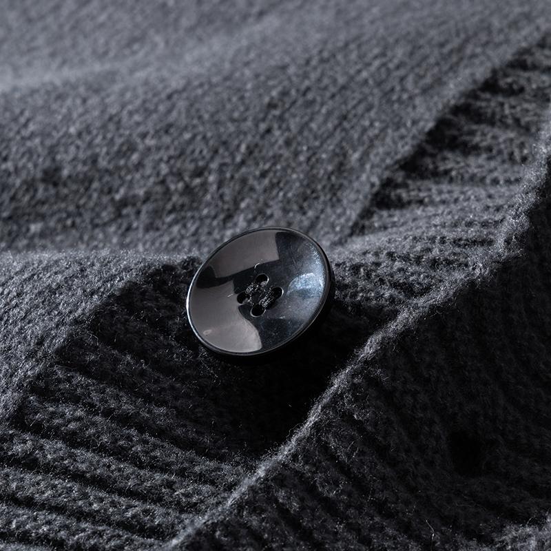Men’s hooded knit sweater, simple classic design, autumn/winter cardigan with ribbed detailing, two pockets, available in multiple colors