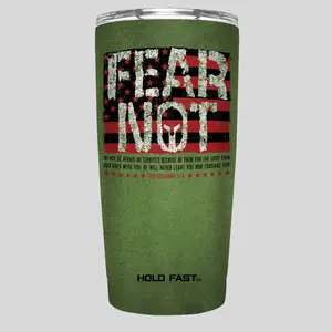 Kerusso Fear Not 20 oz Stainless Steel Vacuum Flask Tumbler, Coffee Drinkware with Lid, Ideal for Bible Study, Hand Wash Only Kitchenware