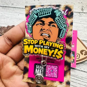 Playing with Money  Hospital ID Holder, Healthcare Worker Lab Nurse Xray Pharmacy Badge Reel