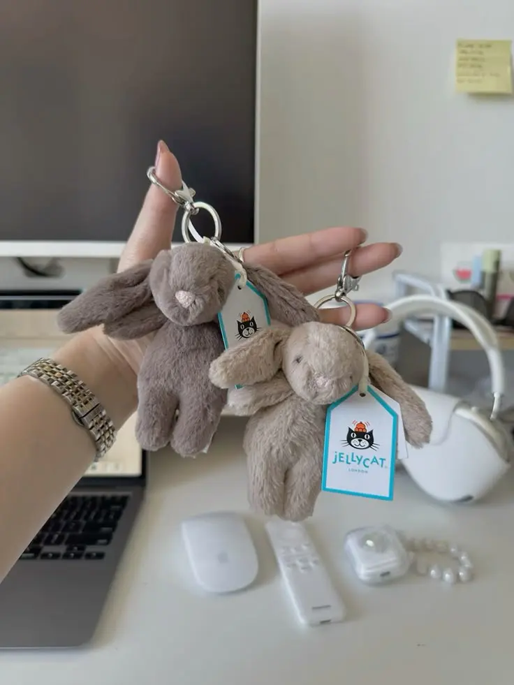 Jellycat Mini Plush Keychain Charm – Soft Stuffed Animal Pendant for Handbags, Backpacks & Cute Gift