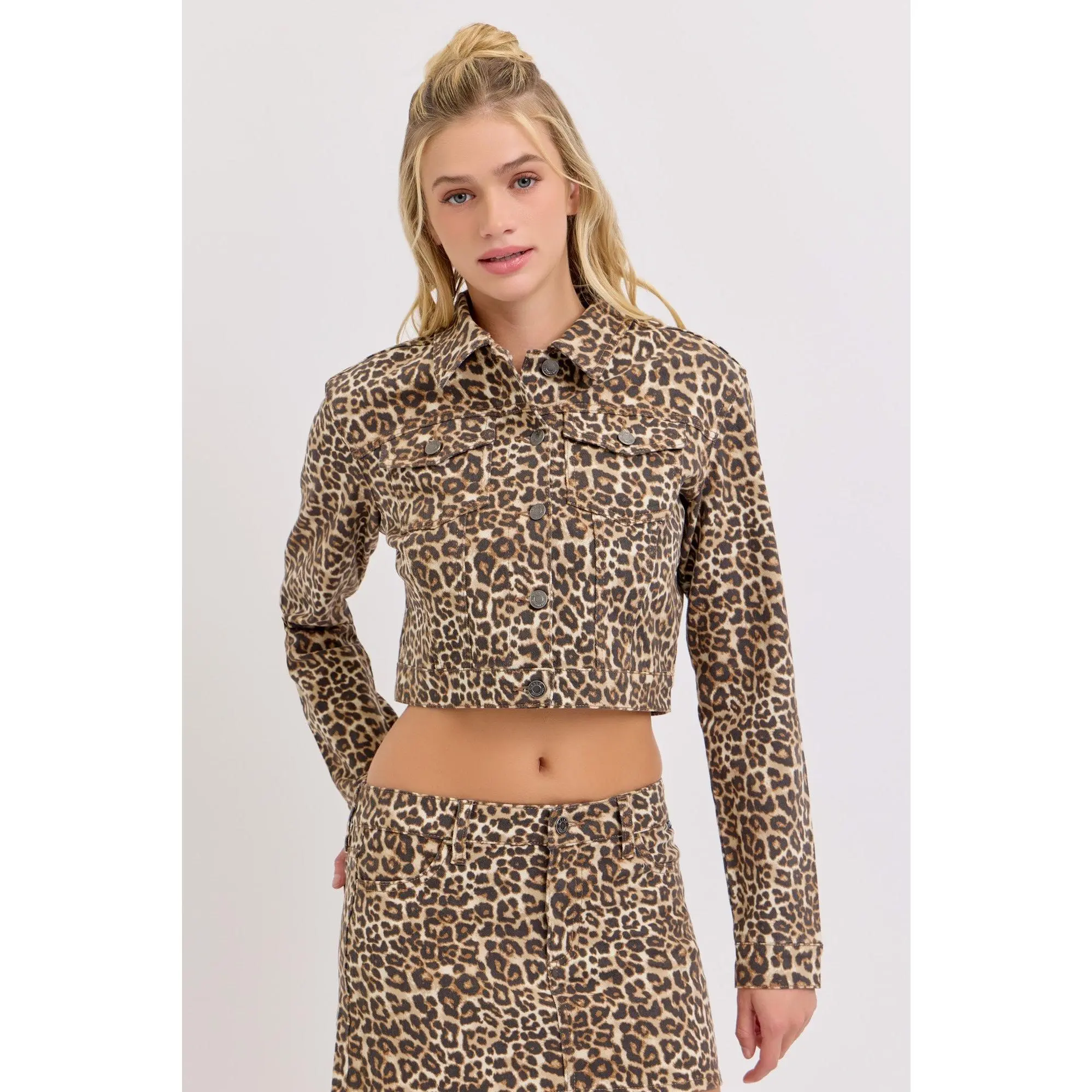 Leopard Oversized Cropped Jacket