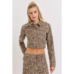 Leopard Oversized Cropped Jacket