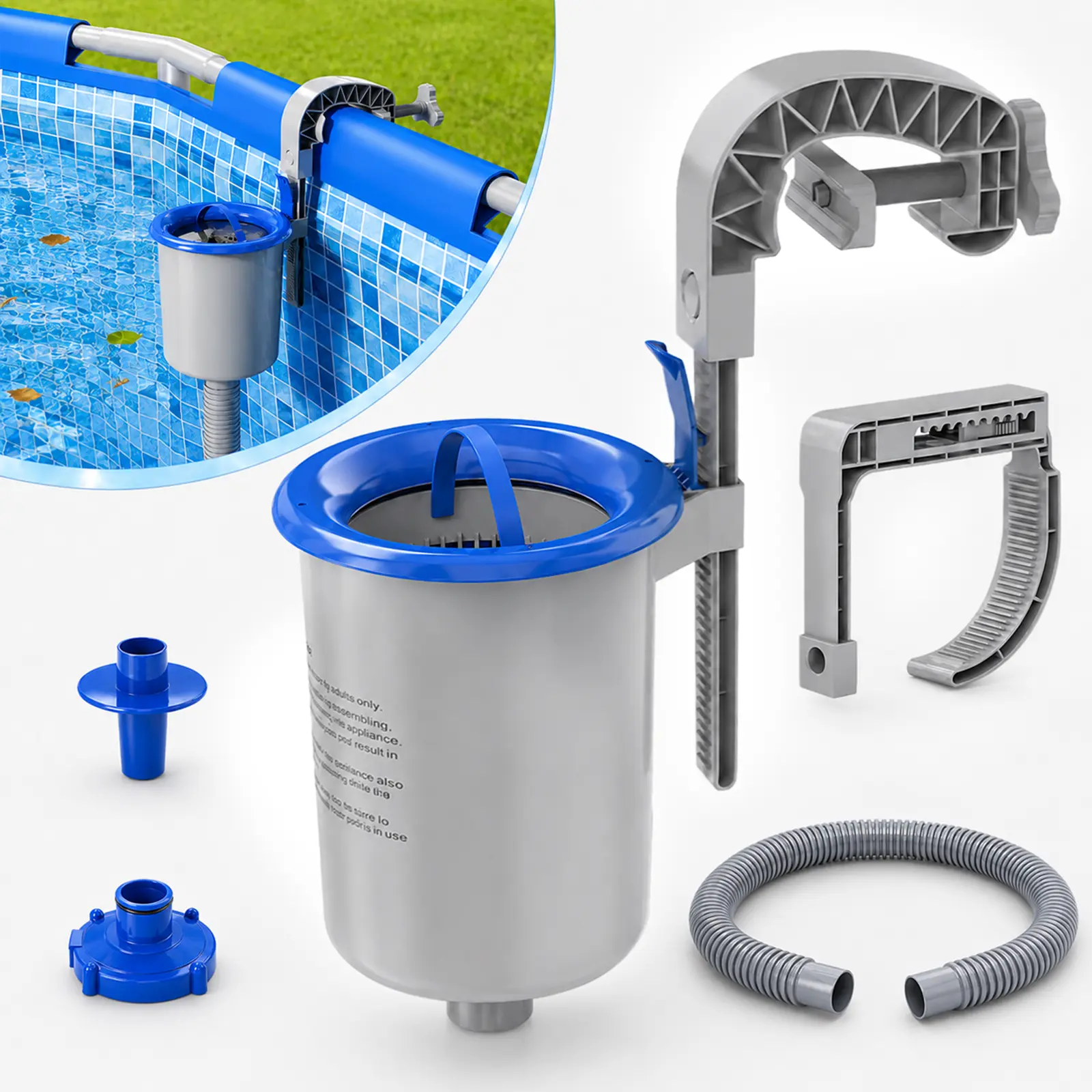 Sepetrel Above Ground Pool Wall Mount Surface Skimmer, Efficient Debris-Removing Accessory for Inflatable Collar, Tubular & Metal Frame Pools with Floating Skimmer Basket, Pool Accessories,campingessentials,outdoorfurnitureset,campinggear