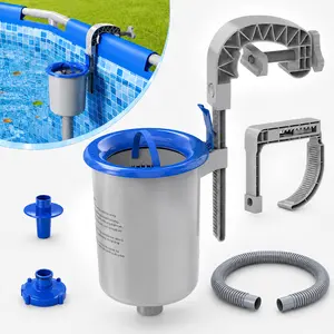 Sepetrel Above Ground Pool Wall Mount Surface Skimmer, Efficient Debris-Removing Accessory for Inflatable Collar, Tubular & Metal Frame Pools with Floating Skimmer Basket, Pool Accessories