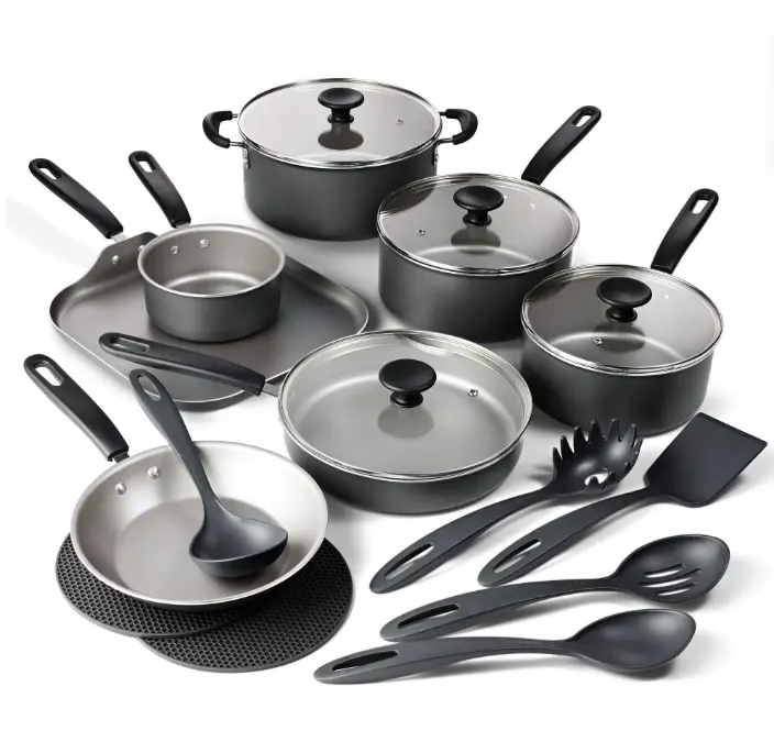 Tramontina Primaware 18-Piece Nonstick Cookware Set, Asphalt Tramontina Primaware 18-Piece Nonstick Cookware Set, Asphalt