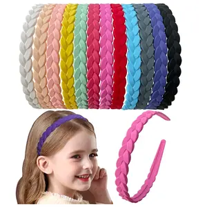 12 count Colorful Headbands for Girls Women Pigtail Hairbands With Teech Plastic  Hair Hoops