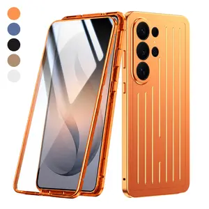 For Samsung Galaxy S26 Ultra Magnetic Phone Case, 360° Full Coverage Shockproof Protective Cover, Premium Luggage Striped Design, Drop-Proof Case